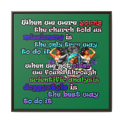 doggystyle - framed canvas art (dark green)