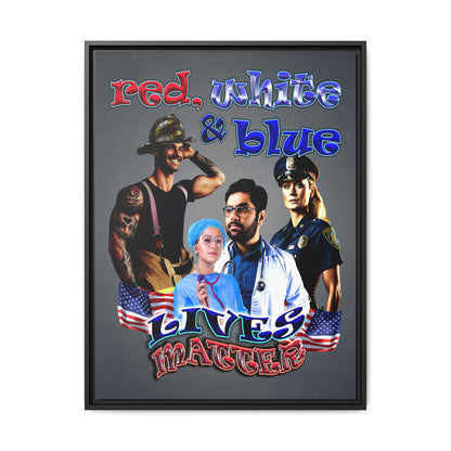 rw&b lives matter - framed canvas art (grey-light grey)