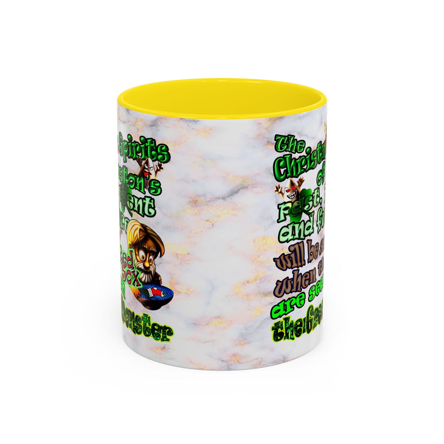 christmas spirits of boston - Accent Mug (white marble)