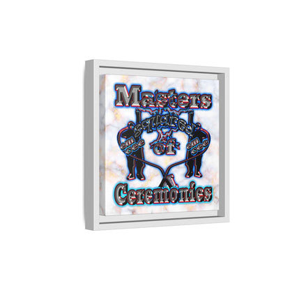 em cee squared - framed canvas art (white marble)