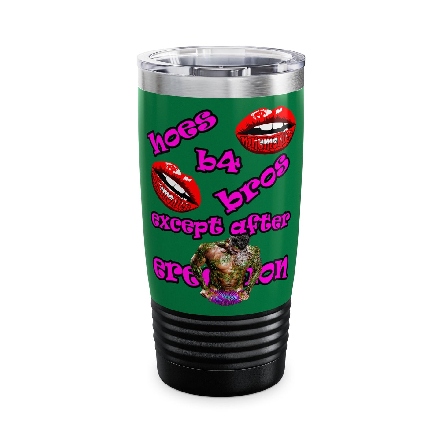 hoes b4 bros - Ringneck Tumbler, 20oz (dark green)