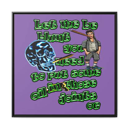 og - framed canvas art (light purple)