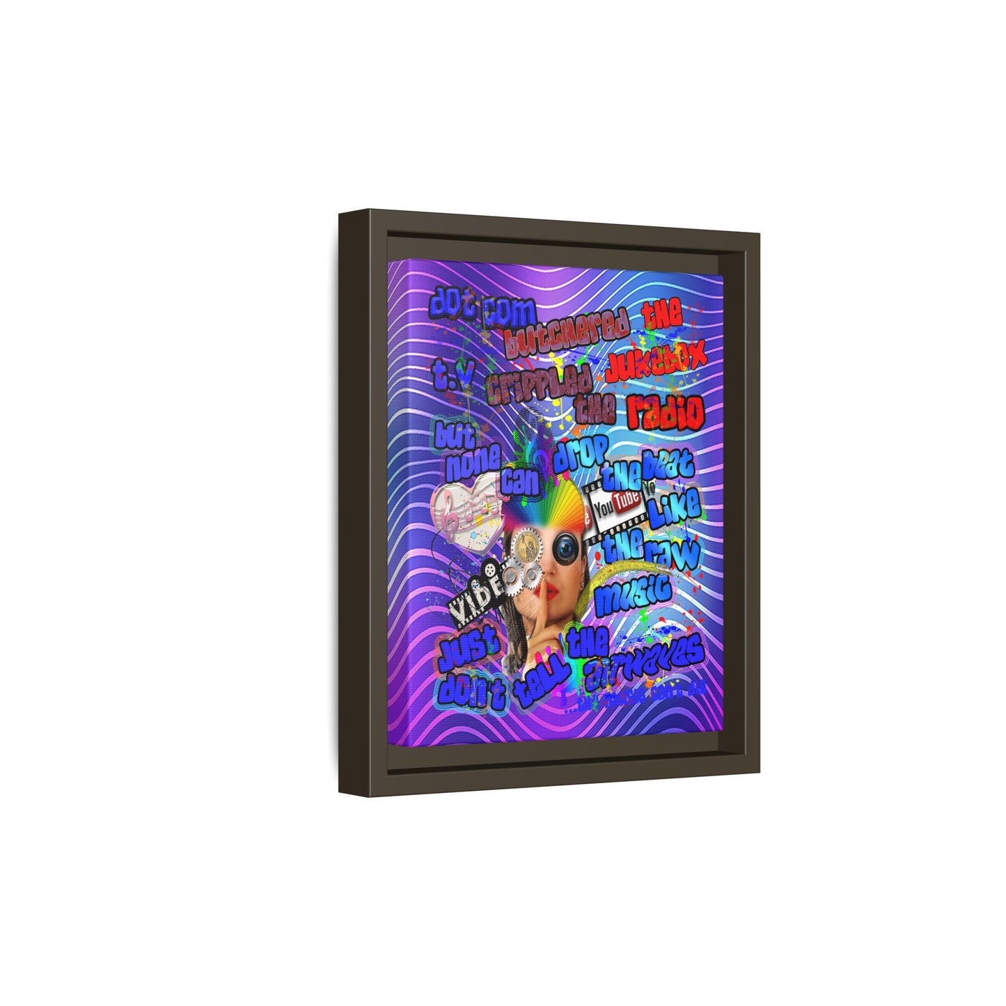 drop the beat - framed canvas art (purple wave)