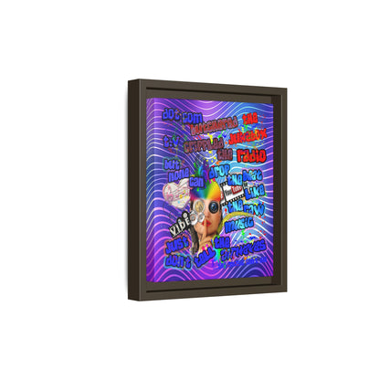 drop the beat - framed canvas art (purple wave)