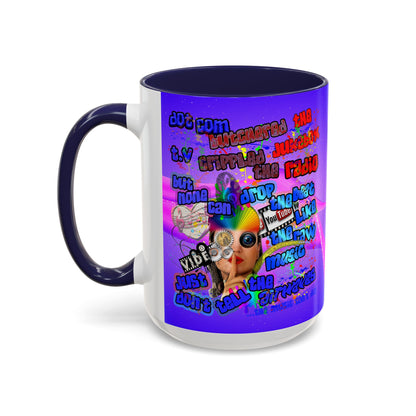 drop the beat - Accent Mug (purple-pink wave)