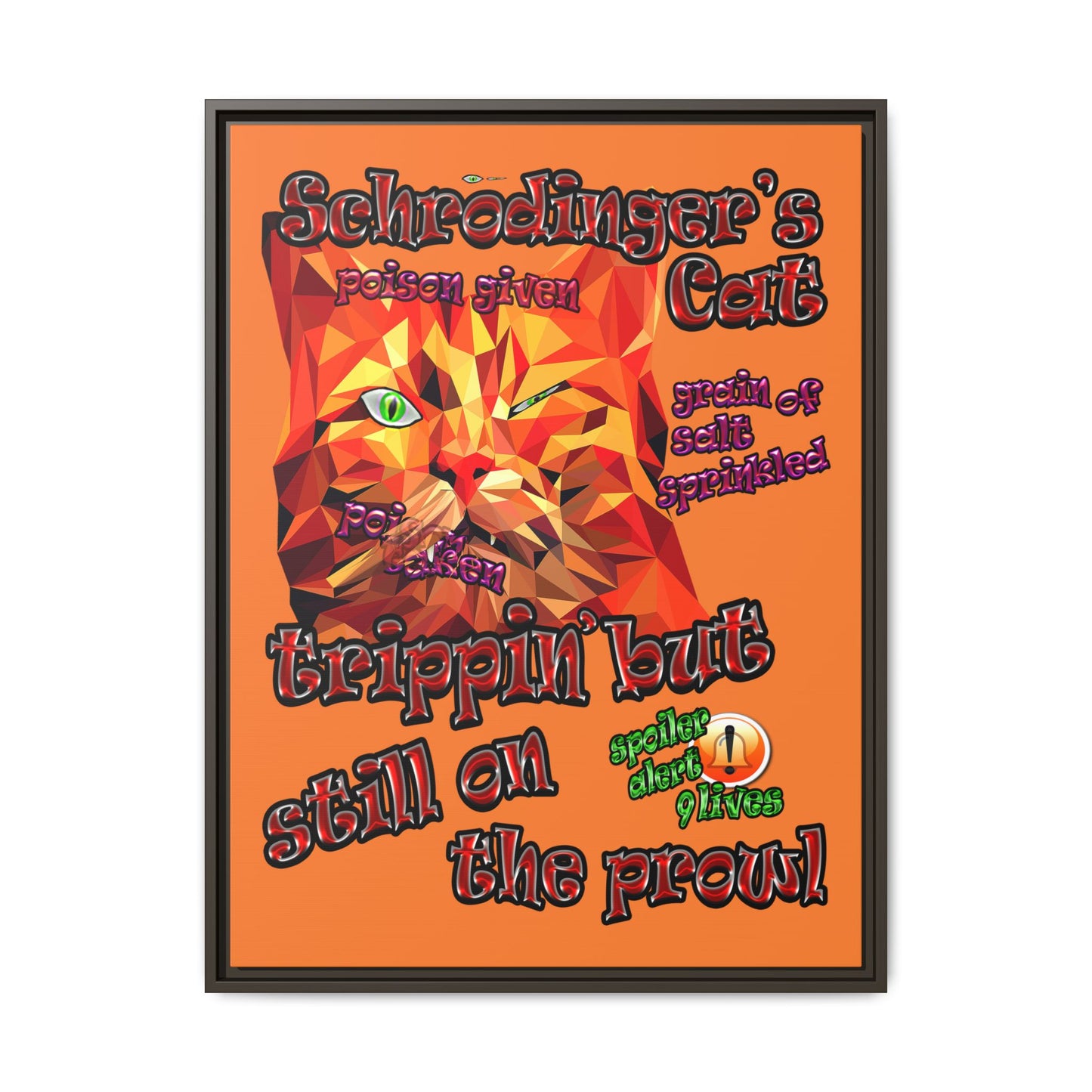 schrodinger's cat - framed canvas art (crusta)