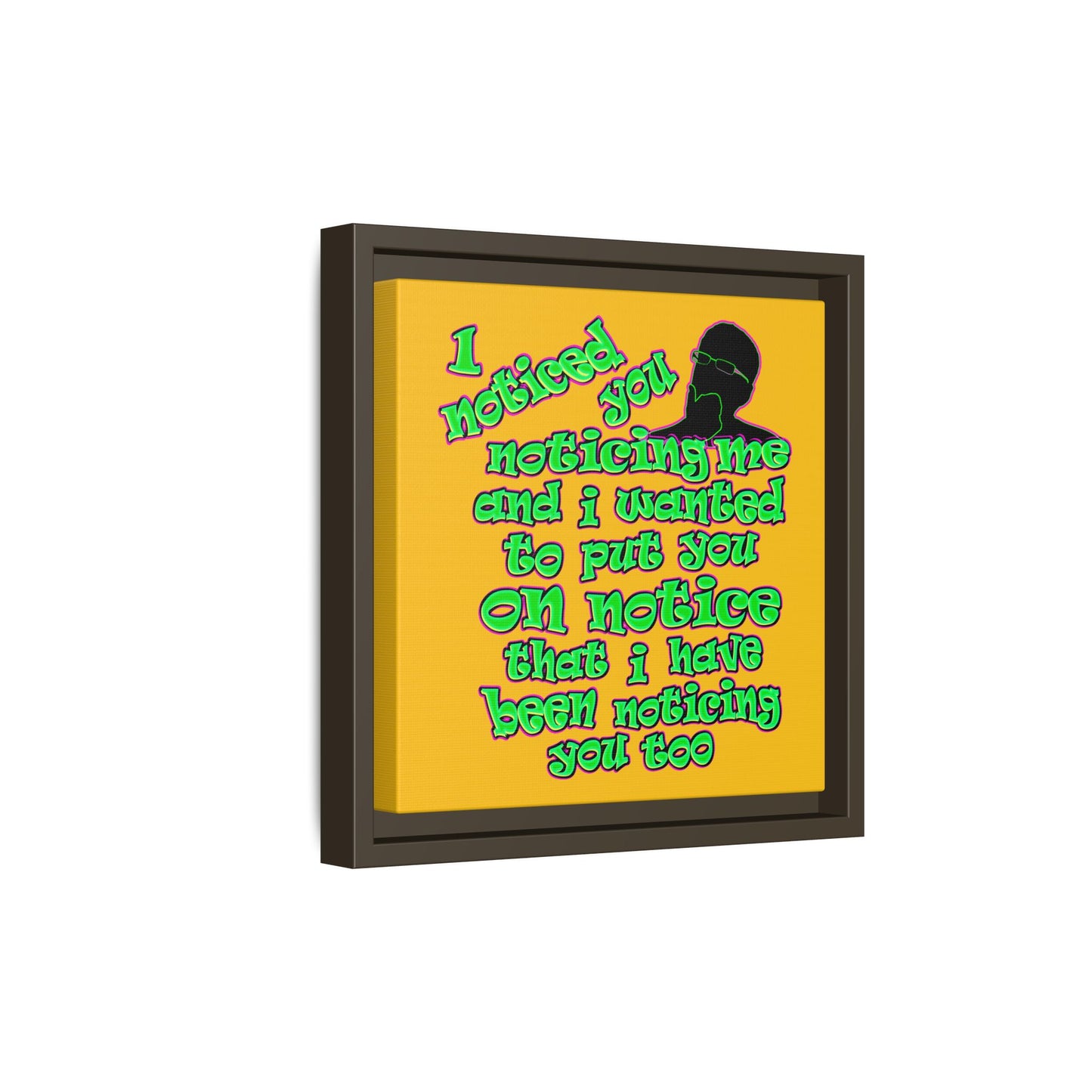 noticed you noticing - framed canvas art (yellow)