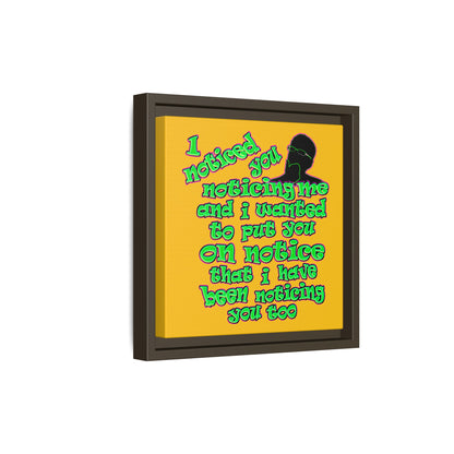 noticed you noticing - framed canvas art (yellow)