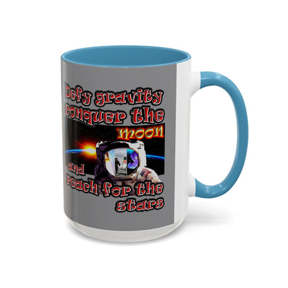 defy conquer reach - Accent Mug (grey)