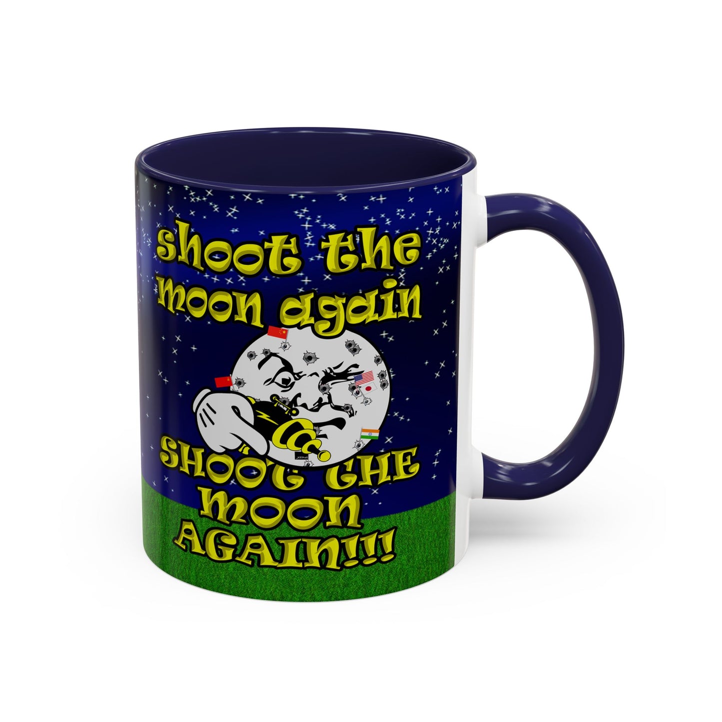 shoot the moon again - Accent Mug ('snoops' background)