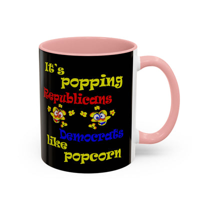 popping like popcorn - Accent Mug (black)