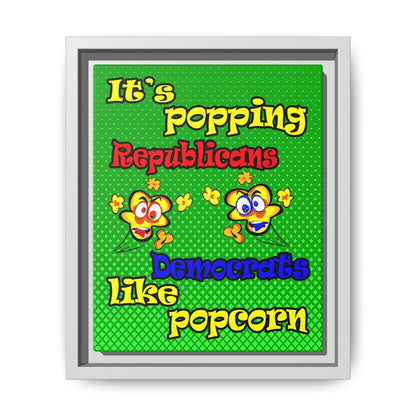 popping like popcorn - framed canvas art (logo green)
