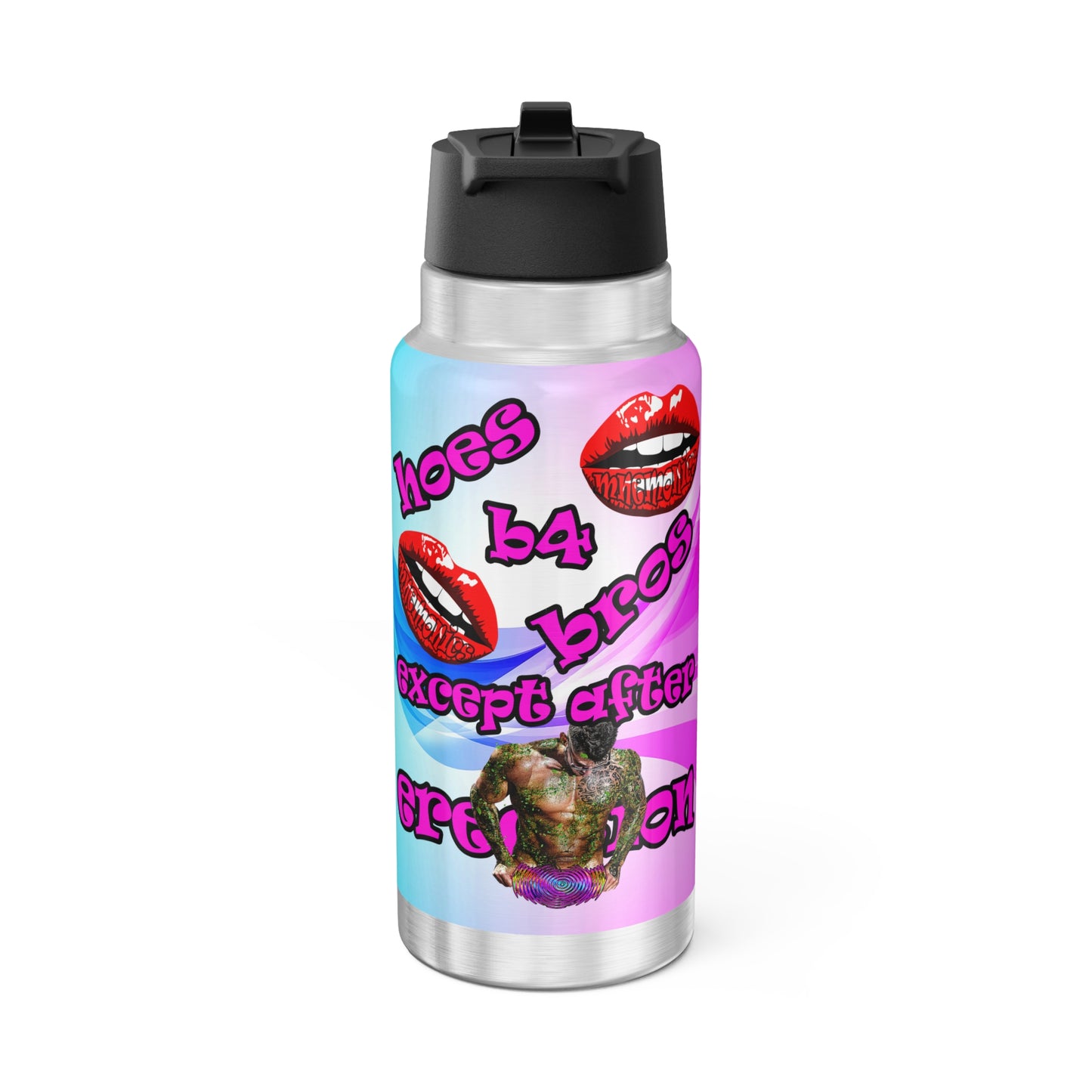 hoes b4 bros - Gator Tumbler, 32oz  (light blue-pink wave)