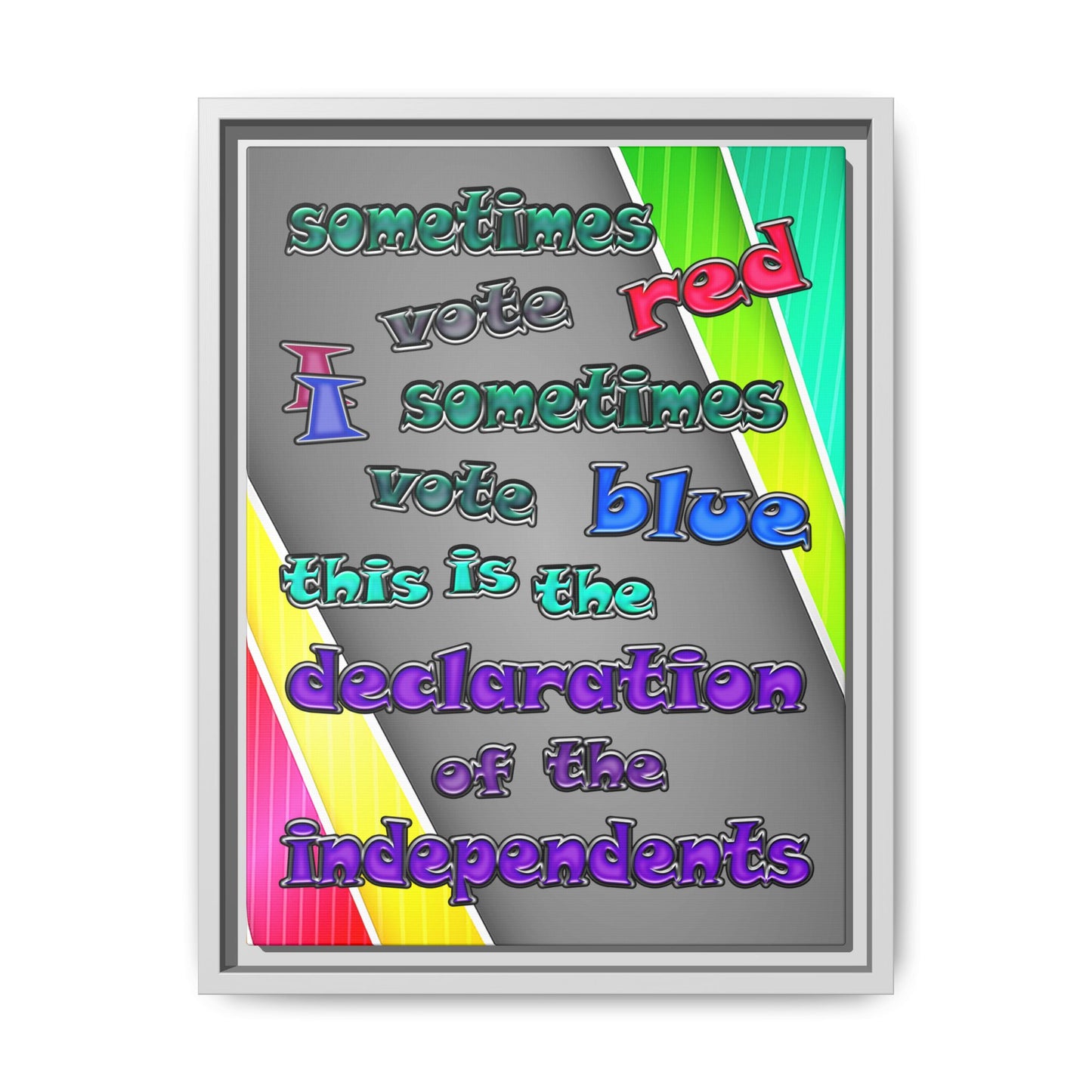 declaration of the independents - framed canvas art (rainbow split)