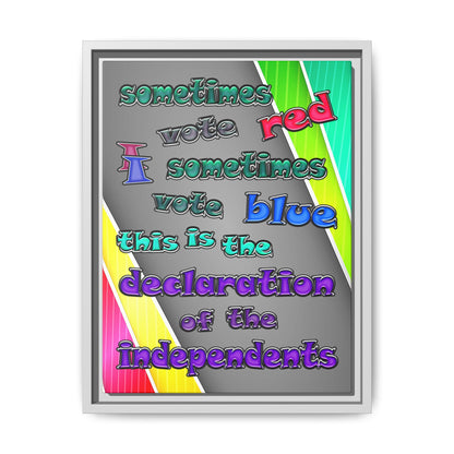 declaration of the independents - framed canvas art (rainbow split)