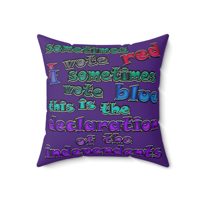 declaration of the independents - Faux Suede Square Pillow - (purple)
