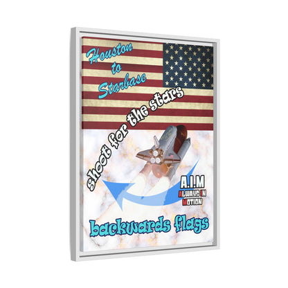 shoot for the stars - framed canvas art (white marble)