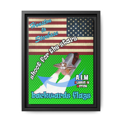 shoot for the stars - framed canvas art (logo green)