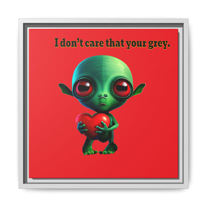 I don't care that your grey - framed canvas art (red)