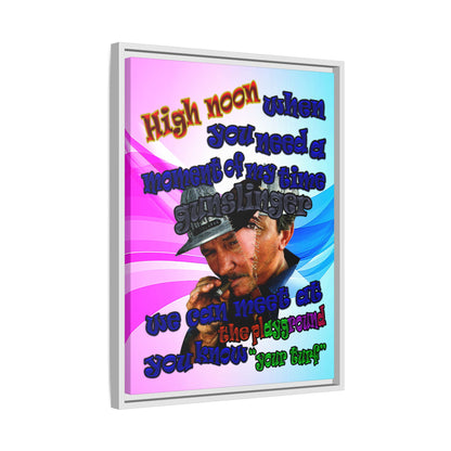 high noon - framed canvas art (light blue-pink wave)
