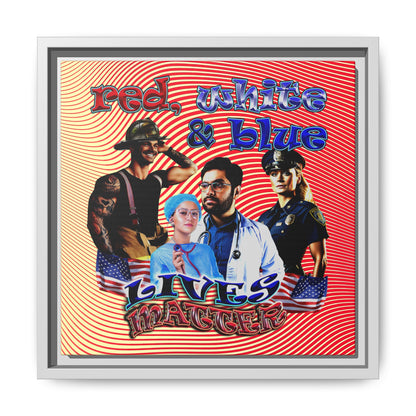 rw&b lives matter - framed canvas art (yellow-orange wave)