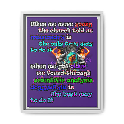 doggystyle - framed canvas art (purple)