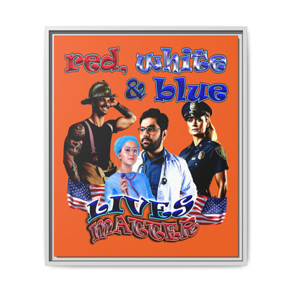 rw&b lives matter - framed canvas art (orange)