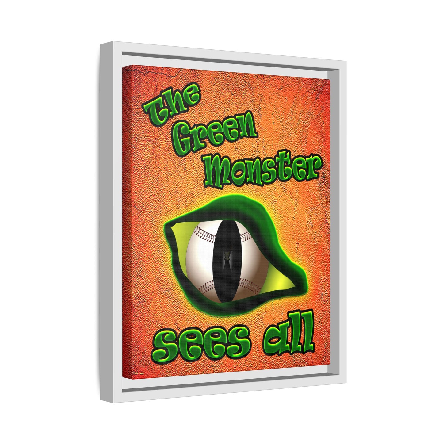 green monster - framed canvas art (burnt orange)