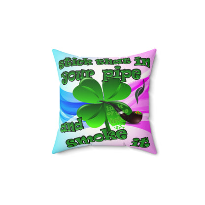 celtics logo - Faux Suede Square Pillow - (light blue-pink wave)