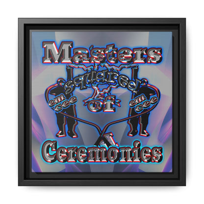 em cee squared - framed canvas art (grey-pink wave)