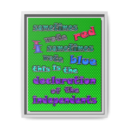 declaration of the independents - framed canvas art (logo green)