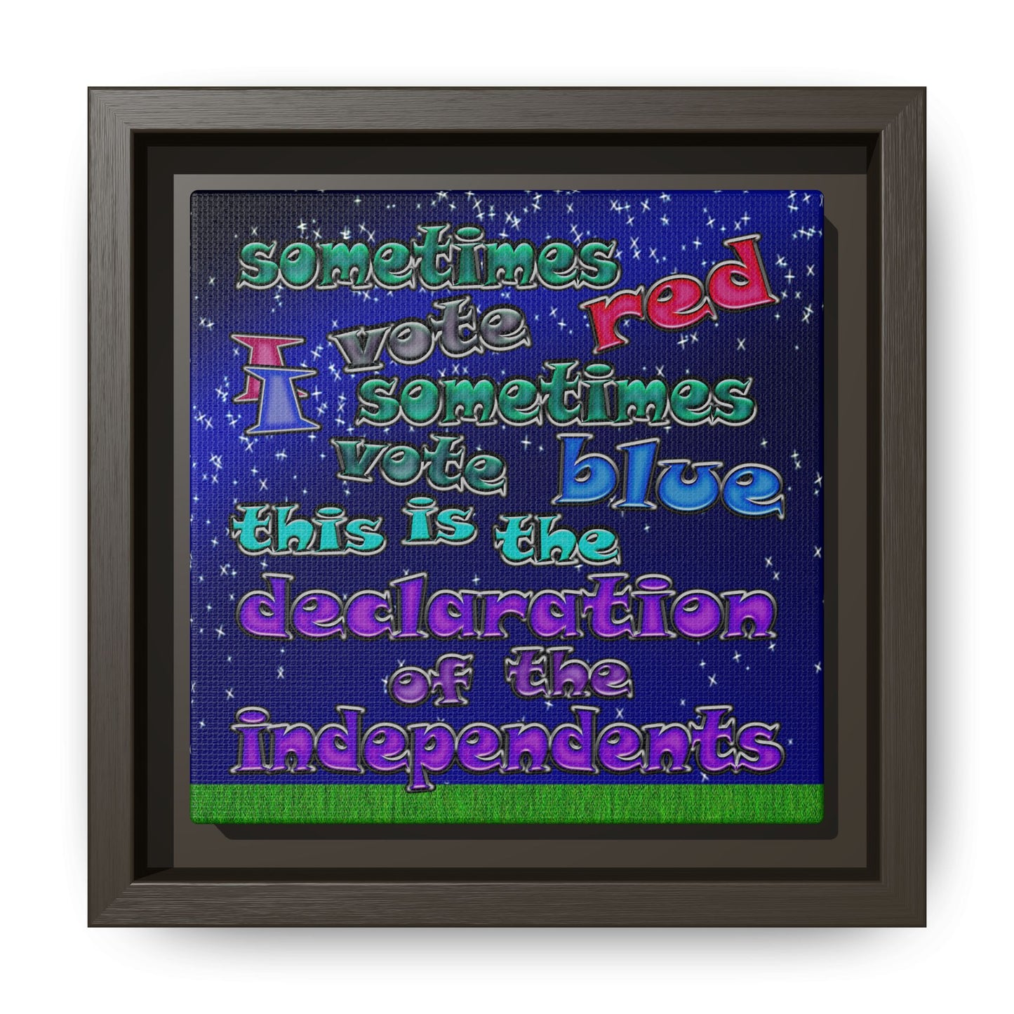 declaration of the independents - framed canvas art ('snoops' background)