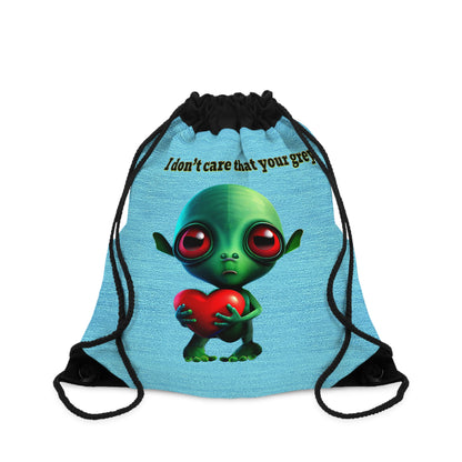 I don't care that your grey - Drawstring Bag (faded blue)
