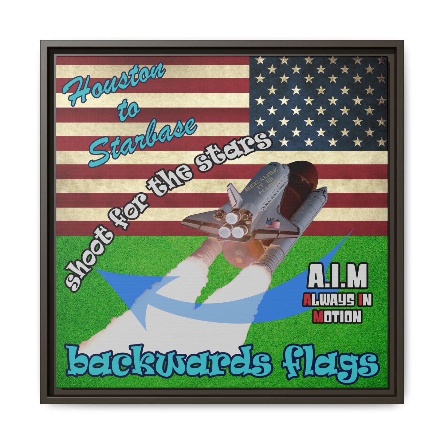 shoot for the stars - framed canvas art (green turf)