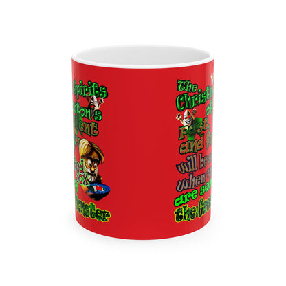 christmas spirits of boston - White Mug (red)