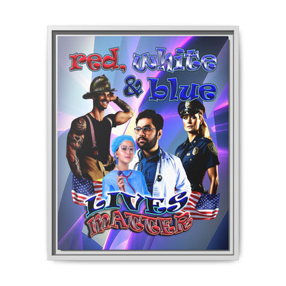 rw&b lives matter - framed canvas art (grey-pink wave)