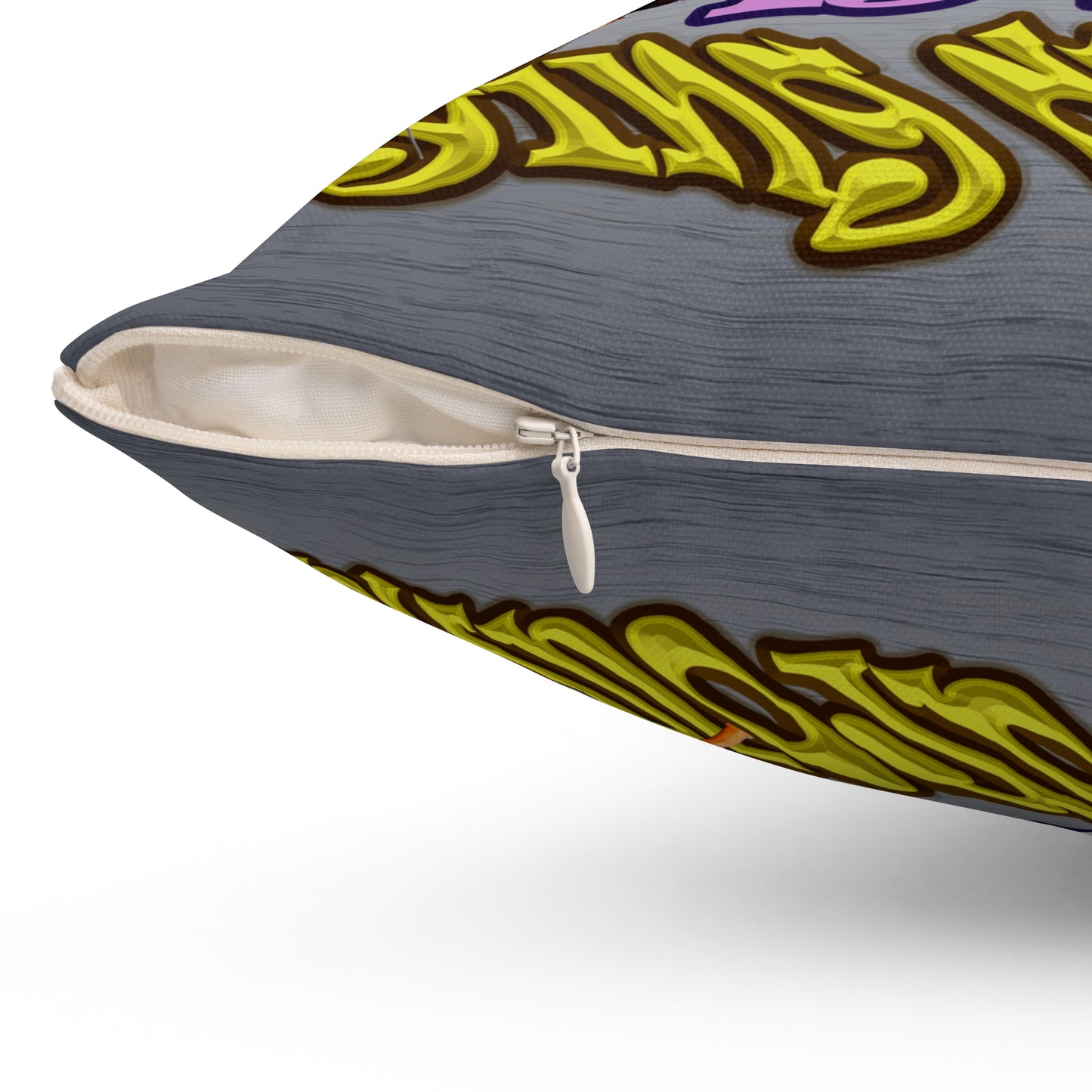 the bum's shit - Spun Polyester Square Pillow - (brushed nickel)
