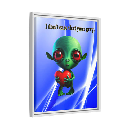 I don't care that your grey - framed canvas art (blue-white wave)