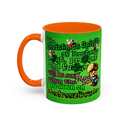 christmas spirits of boston - Accent Mug (green turf)