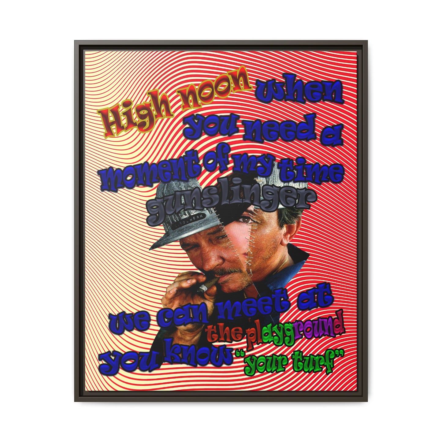 high noon - framed canvas art (yellow-orange wave)