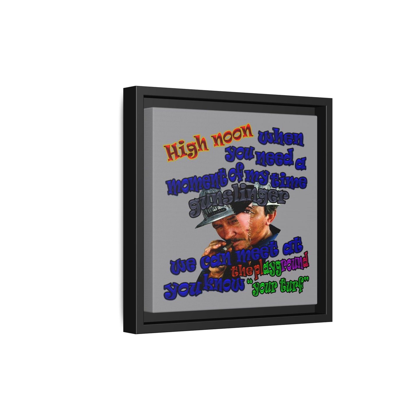 high noon - framed canvas art (grey)