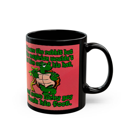turtle race - Black Mug (yellow-orange wave)