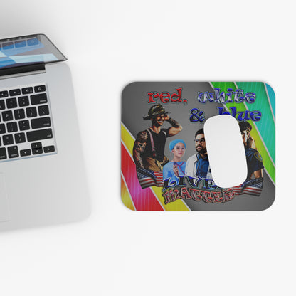 rw&b lives matter - Mouse Pad (Rectangle) (rainbow split)