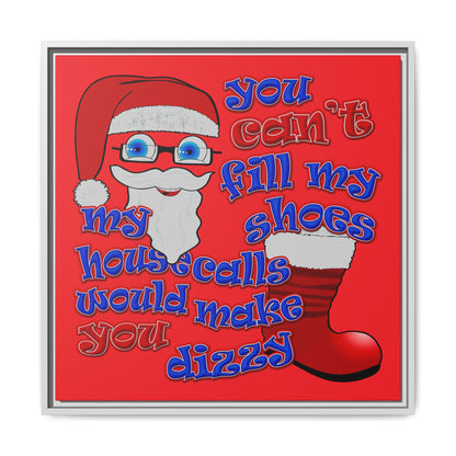 santa's shoes - framed canvas art (red)