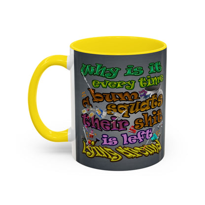the bum's shit - Accent Mug (grey-light grey)