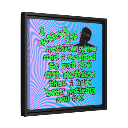 noticed you noticing - framed canvas art (light blue-purple wave)