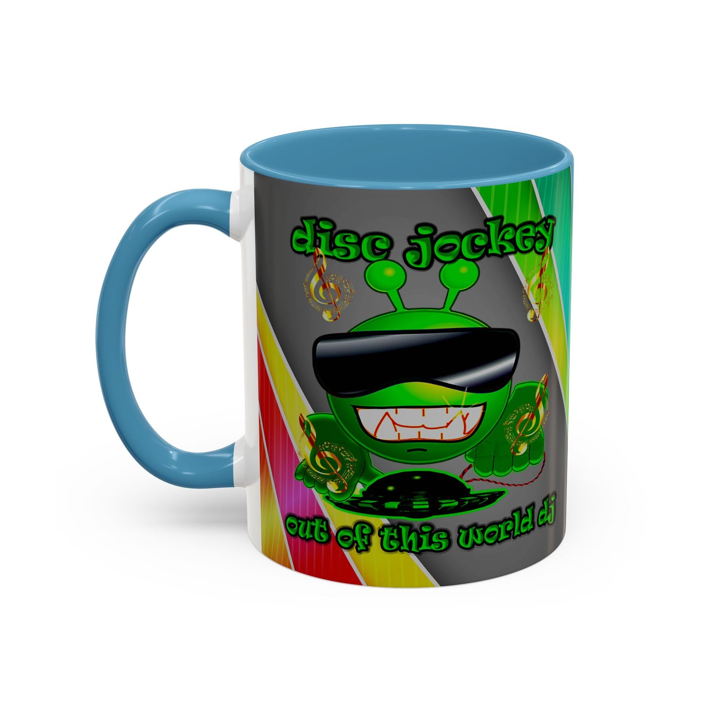disc jockey - Accent Mug (rainbow split)
