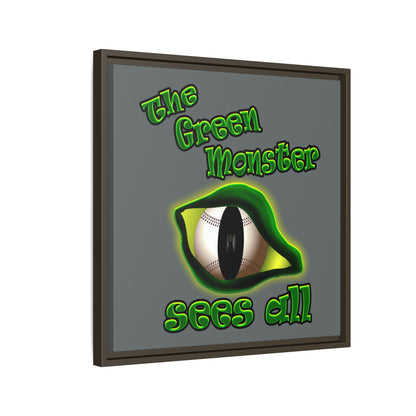 green monster - framed canvas art (dark grey)