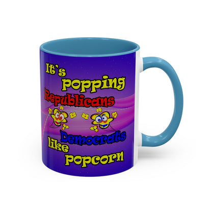 popping like popcorn - Accent Mug (purple-pink wave)