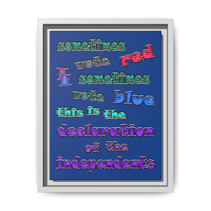 declaration of the independents - framed canvas art (dark blue)